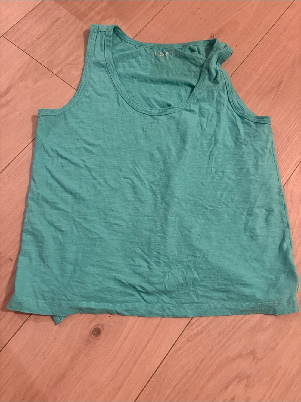LOFT Teal Scoop Neck Tank Top